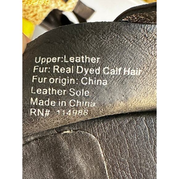 L.A.M.B. Strappy Heels Leather & Calf Hair Size 9 - Picture 11 of 12